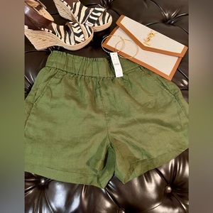 J.CREW Linen Shorts/w pockets & elastic waistband